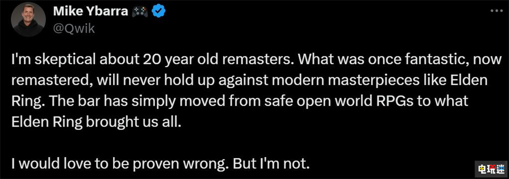 前暴雪老板不看好《上古卷軸4：湮滅 重制版》：玩家比起炒冷飯更喜歡新作 邁克·伊巴拉 RPG 虛幻5 復(fù)刻 老滾4 上古卷軸4：湮滅 重制版 電玩迷資訊  第3張